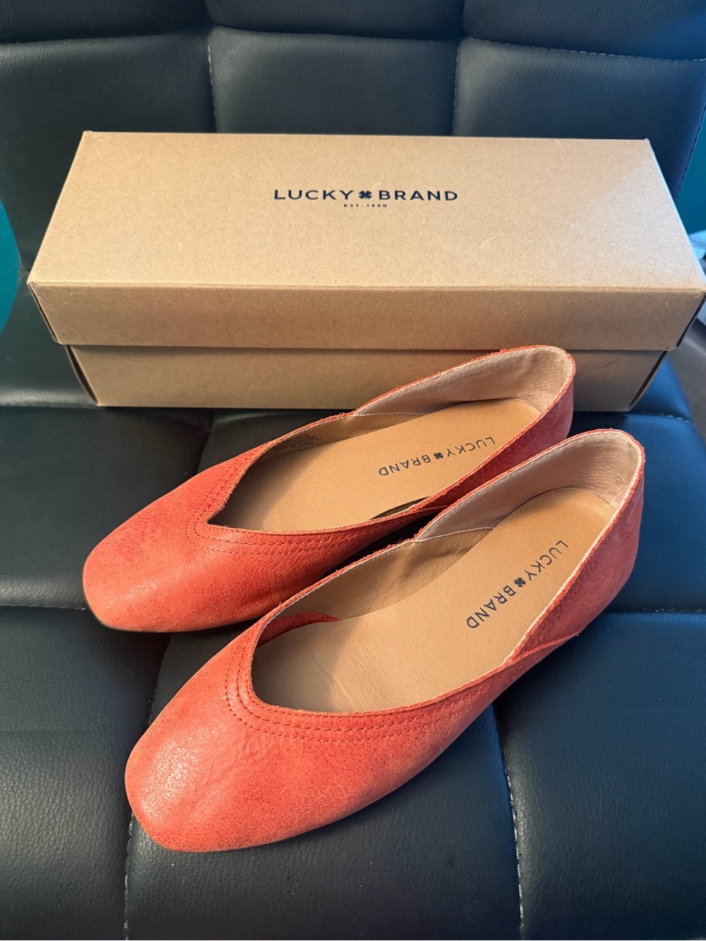Lucky Brand Coral Suede Slip-On Ballet Flats